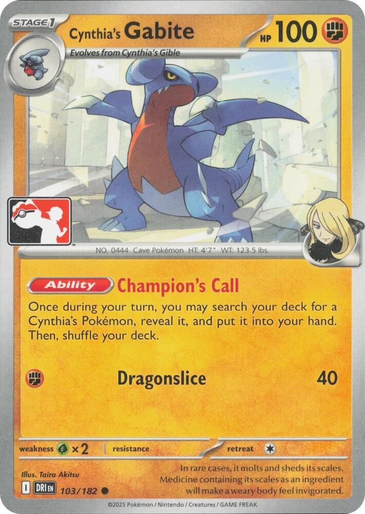 Destined Rivals Cynthia's Gabite [Prize-Pack] Pokémon card